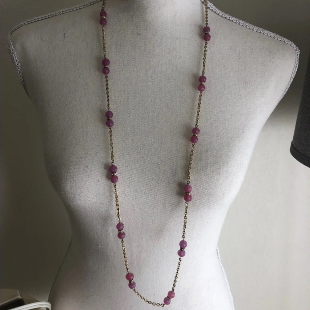 J.Crew Pink and Gold Layering Necklace
